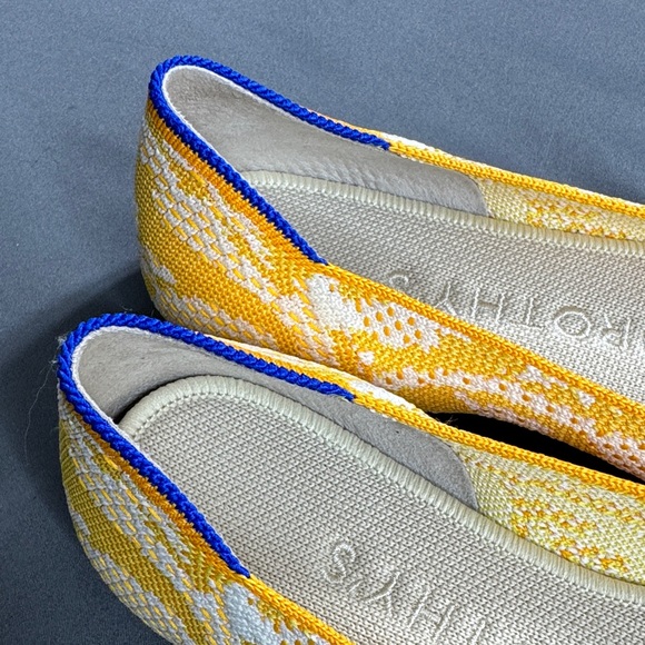 Rothy’s The Daisy Yellow & White Floral Square Toe Flats - Size 7.5 - Picture 10 of 12